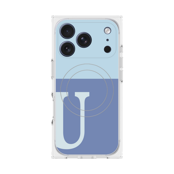 Premium Square Case with MagSafe［ Original - initial two tone - U blue ］