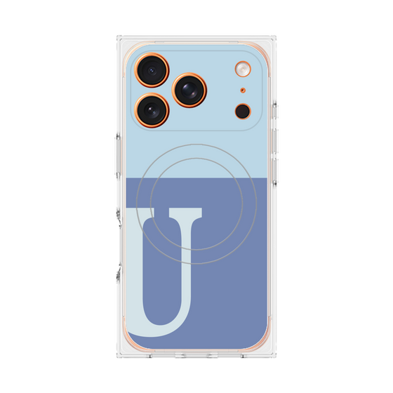 Premium Square Case with MagSafe［ Original - initial two tone - U blue ］