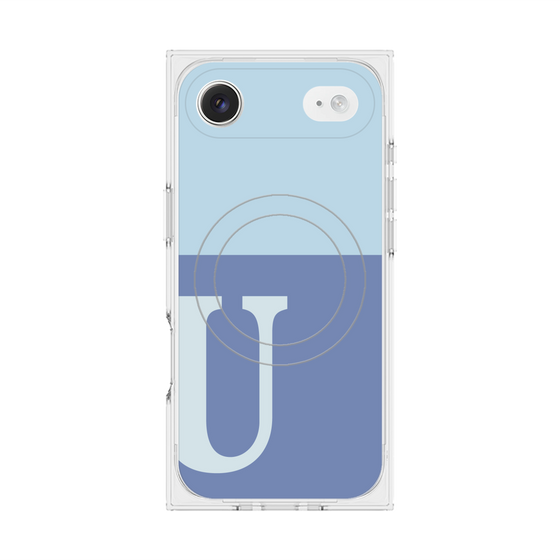 Premium Square Case with MagSafe［ Original - initial two tone - U blue ］