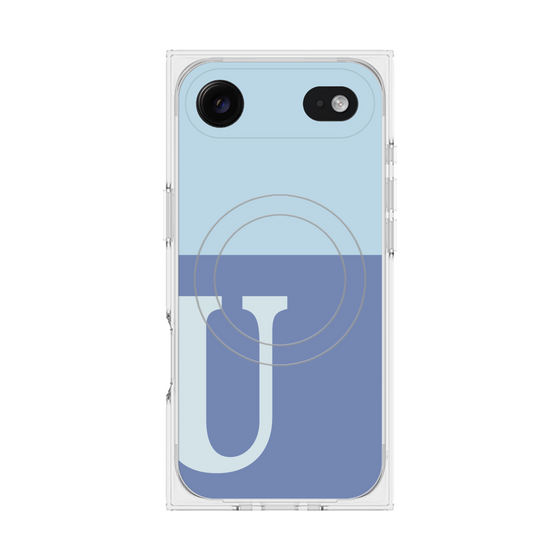 Premium Square Case with MagSafe［ Original - initial two tone - U blue ］