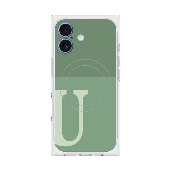 Premium Square Case with MagSafe［ Original - initial two tone - U green ］