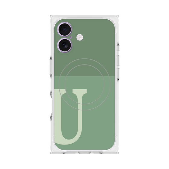 Premium Square Case with MagSafe［ Original - initial two tone - U green ］