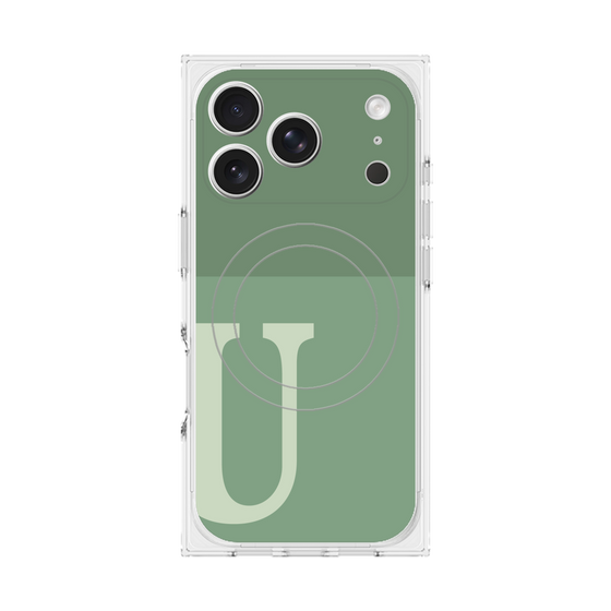 Premium Square Case with MagSafe［ Original - initial two tone - U green ］