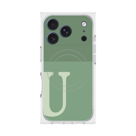Premium Square Case with MagSafe［ Original - initial two tone - U green ］
