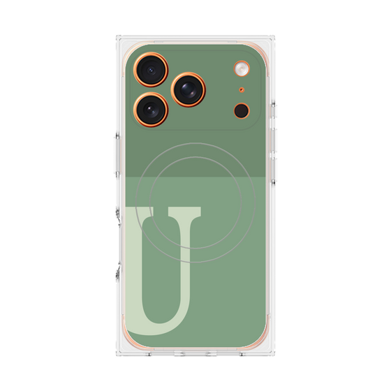 Premium Square Case with MagSafe［ Original - initial two tone - U green ］