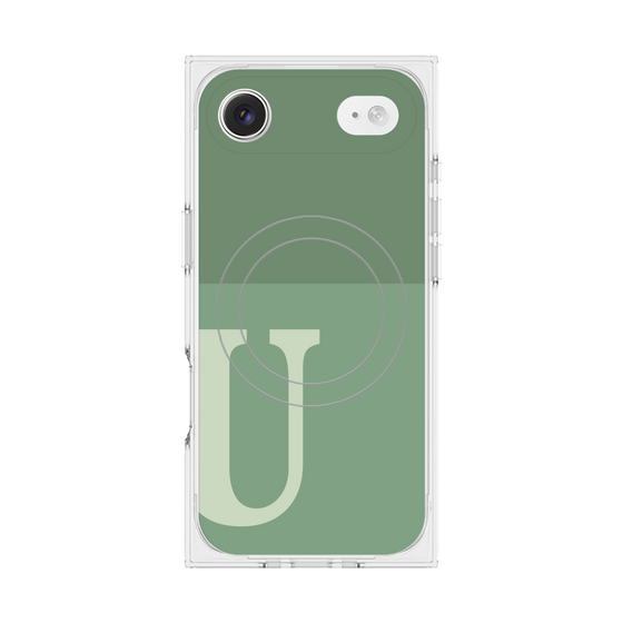 Premium Square Case with MagSafe［ Original - initial two tone - U green ］
