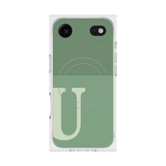 Premium Square Case with MagSafe［ Original - initial two tone - U green ］