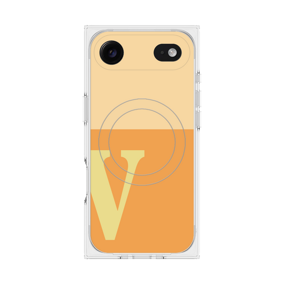 Premium Square Case with MagSafe［ Original - initial two tone - V orange ］