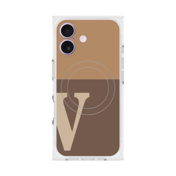 Premium Square Case with MagSafe［ Original - initial two tone - V brown ］
