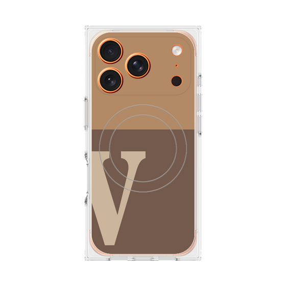 Premium Square Case with MagSafe［ Original - initial two tone - V brown ］