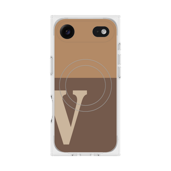 Premium Square Case with MagSafe［ Original - initial two tone - V brown ］