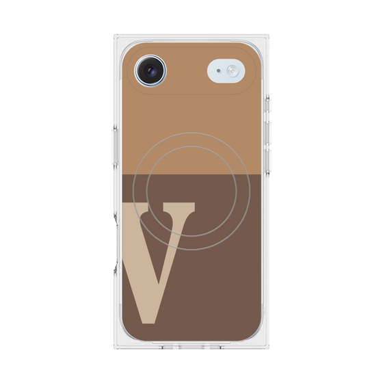 Premium Square Case with MagSafe［ Original - initial two tone - V brown ］