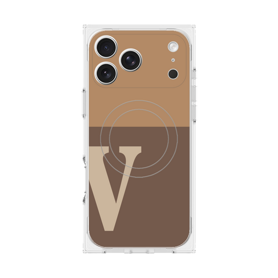 Premium Square Case with MagSafe［ Original - initial two tone - V brown ］