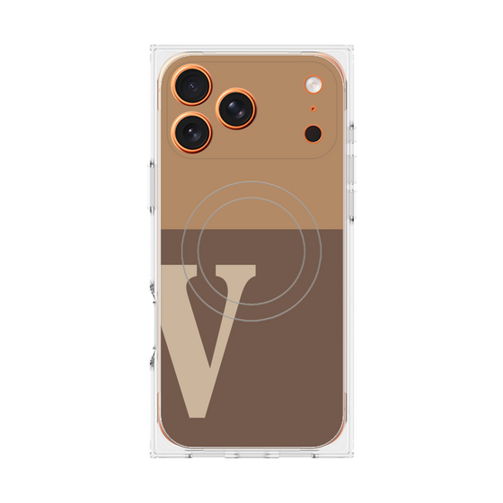 Premium Square Case with MagSafe［ Original - initial two tone - V brown ］