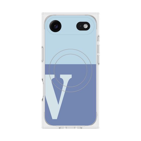 Premium Square Case with MagSafe［ Original - initial two tone - V blue ］