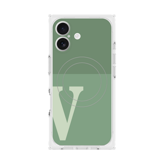 Premium Square Case with MagSafe［ Original - initial two tone - V green ］