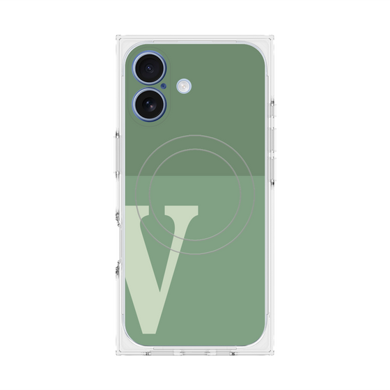 Premium Square Case with MagSafe［ Original - initial two tone - V green ］