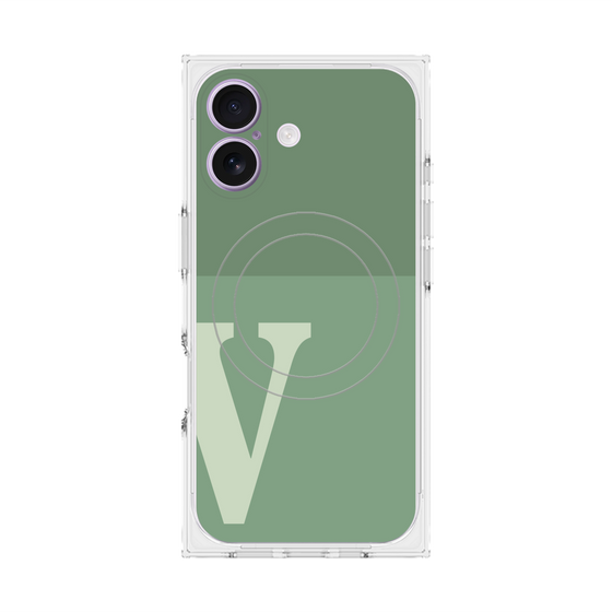 Premium Square Case with MagSafe［ Original - initial two tone - V green ］