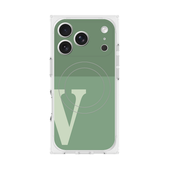 Premium Square Case with MagSafe［ Original - initial two tone - V green ］