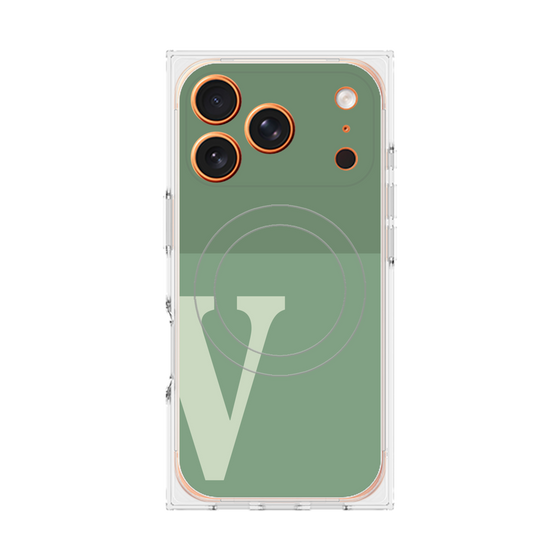 Premium Square Case with MagSafe［ Original - initial two tone - V green ］