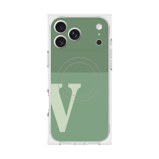 Premium Square Case with MagSafe［ Original - initial two tone - V green ］