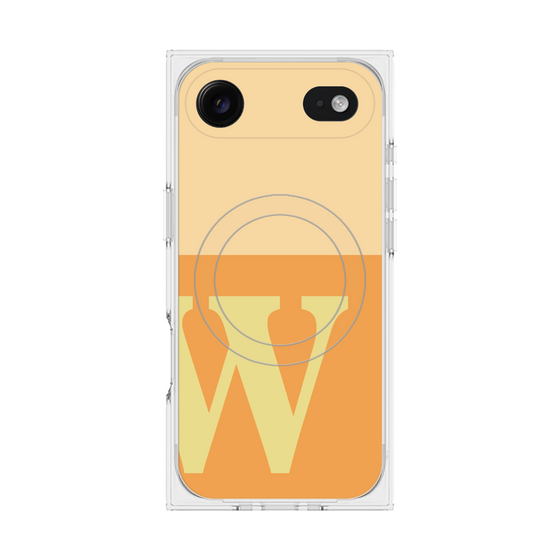 Premium Square Case with MagSafe［ Original - initial two tone - W orange ］