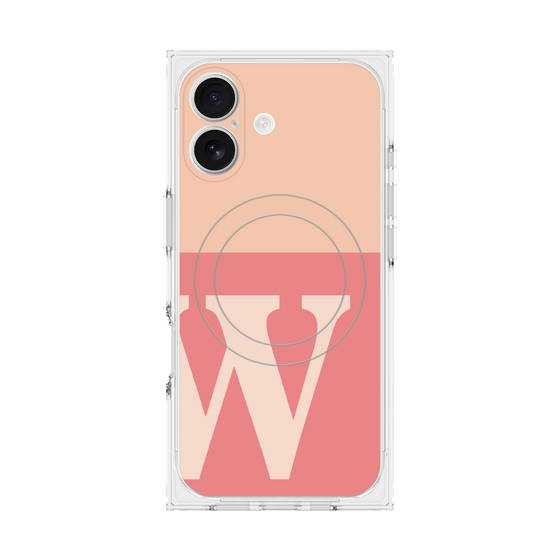 Premium Square Case with MagSafe［ Original - initial two tone - W pink ］