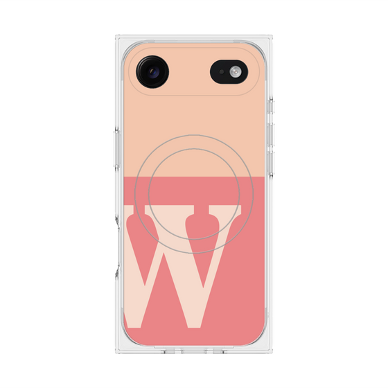 Premium Square Case with MagSafe［ Original - initial two tone - W pink ］