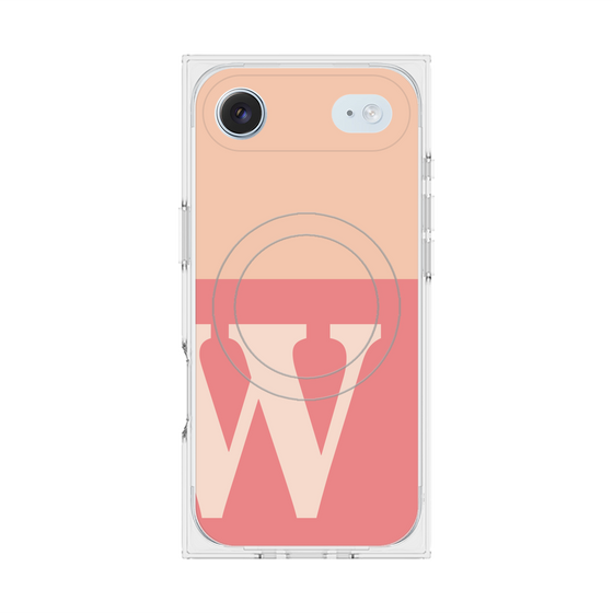 Premium Square Case with MagSafe［ Original - initial two tone - W pink ］