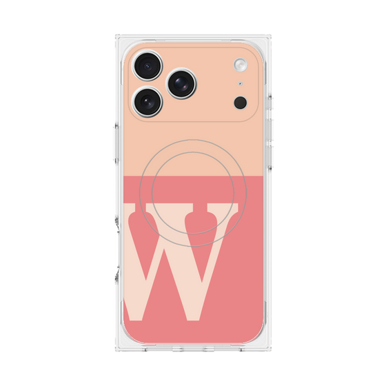 Premium Square Case with MagSafe［ Original - initial two tone - W pink ］