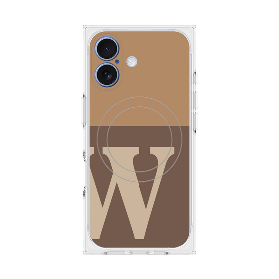 Premium Square Case with MagSafe［ Original - initial two tone - W brown ］