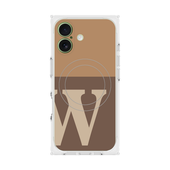Premium Square Case with MagSafe［ Original - initial two tone - W brown ］