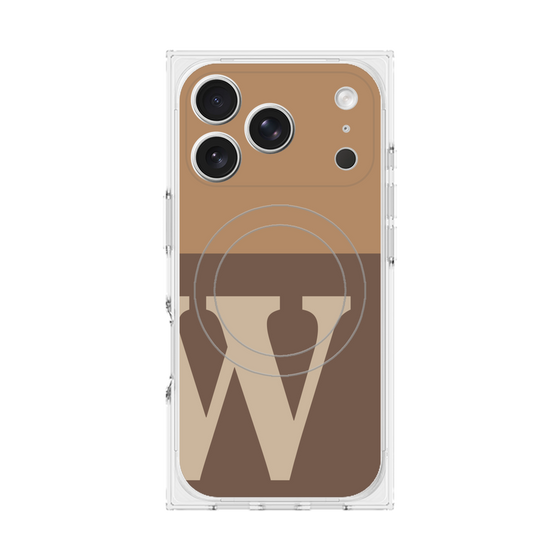 Premium Square Case with MagSafe［ Original - initial two tone - W brown ］