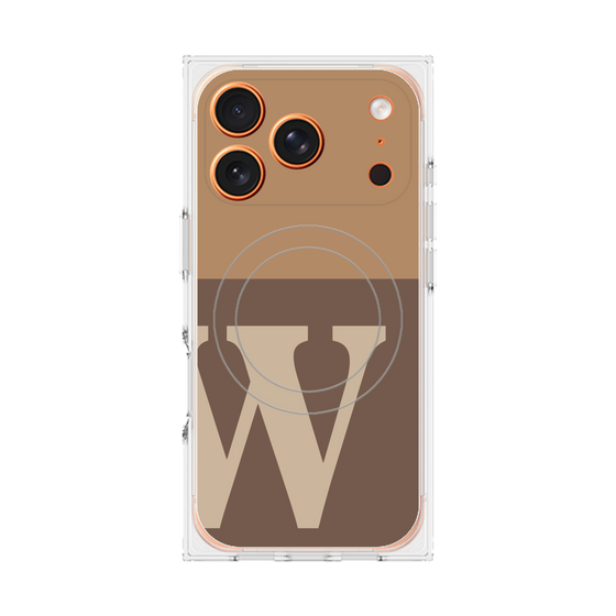 Premium Square Case with MagSafe［ Original - initial two tone - W brown ］