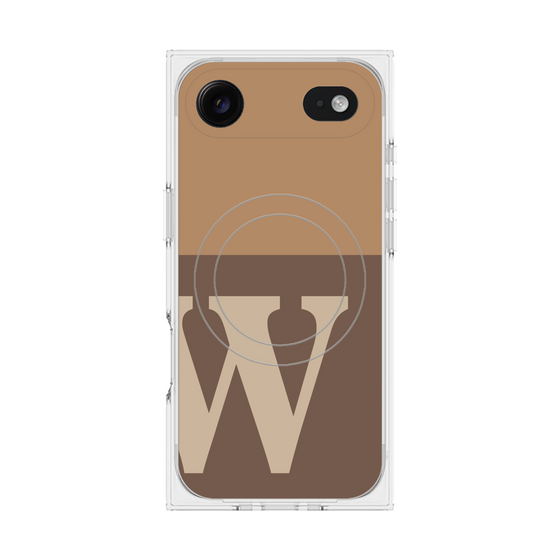 Premium Square Case with MagSafe［ Original - initial two tone - W brown ］