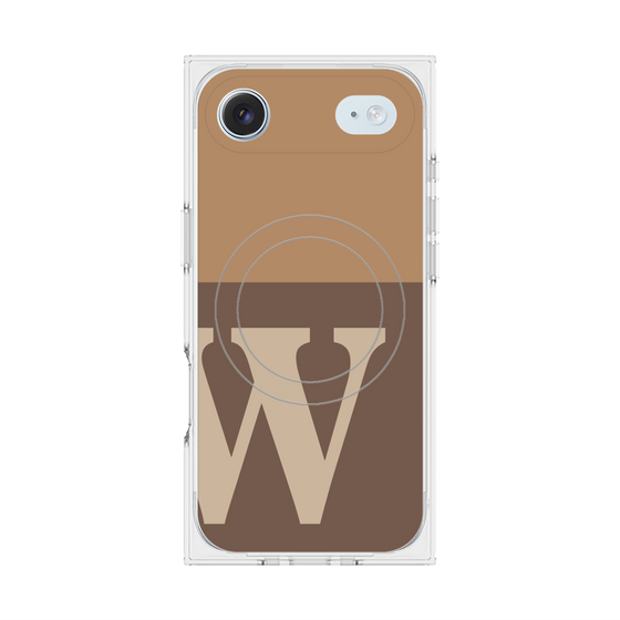 Premium Square Case with MagSafe［ Original - initial two tone - W brown ］