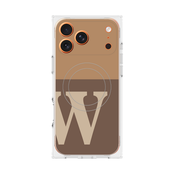 Premium Square Case with MagSafe［ Original - initial two tone - W brown ］