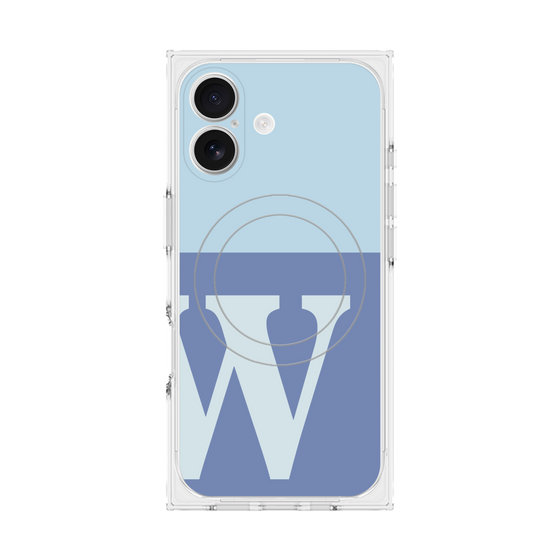 Premium Square Case with MagSafe［ Original - initial two tone - W blue ］