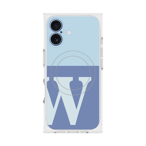 Premium Square Case with MagSafe［ Original - initial two tone - W blue ］