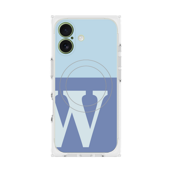 Premium Square Case with MagSafe［ Original - initial two tone - W blue ］