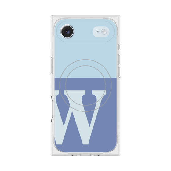 Premium Square Case with MagSafe［ Original - initial two tone - W blue ］