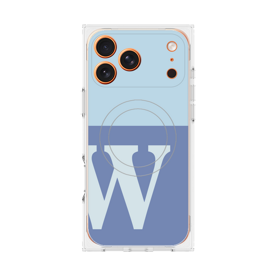 Premium Square Case with MagSafe［ Original - initial two tone - W blue ］