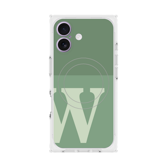 Premium Square Case with MagSafe［ Original - initial two tone - W green ］