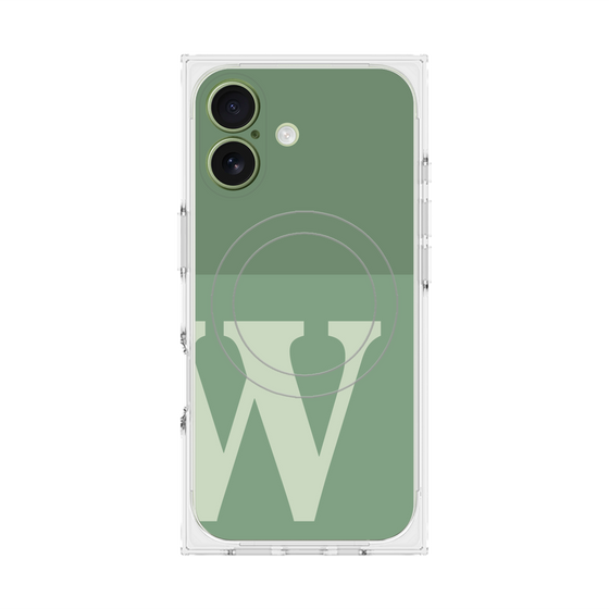 Premium Square Case with MagSafe［ Original - initial two tone - W green ］