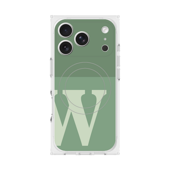 Premium Square Case with MagSafe［ Original - initial two tone - W green ］