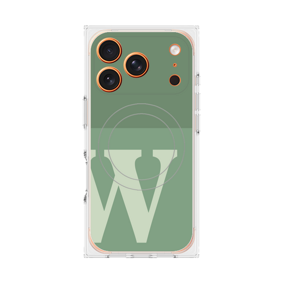 Premium Square Case with MagSafe［ Original - initial two tone - W green ］