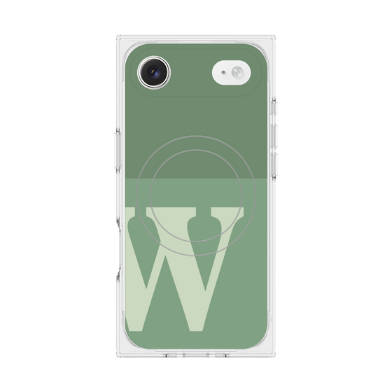 Premium Square Case with MagSafe［ Original - initial two tone - W green ］