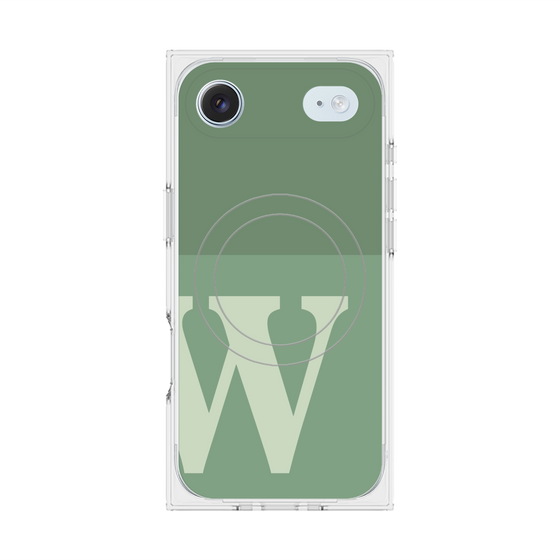 Premium Square Case with MagSafe［ Original - initial two tone - W green ］