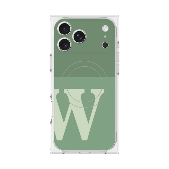 Premium Square Case with MagSafe［ Original - initial two tone - W green ］