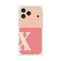 Premium Square Case with MagSafe［ Original - initial two tone - X pink ］